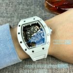 High Clone  Richard Mille RM 055 White Rubber Strap Black dial Watch